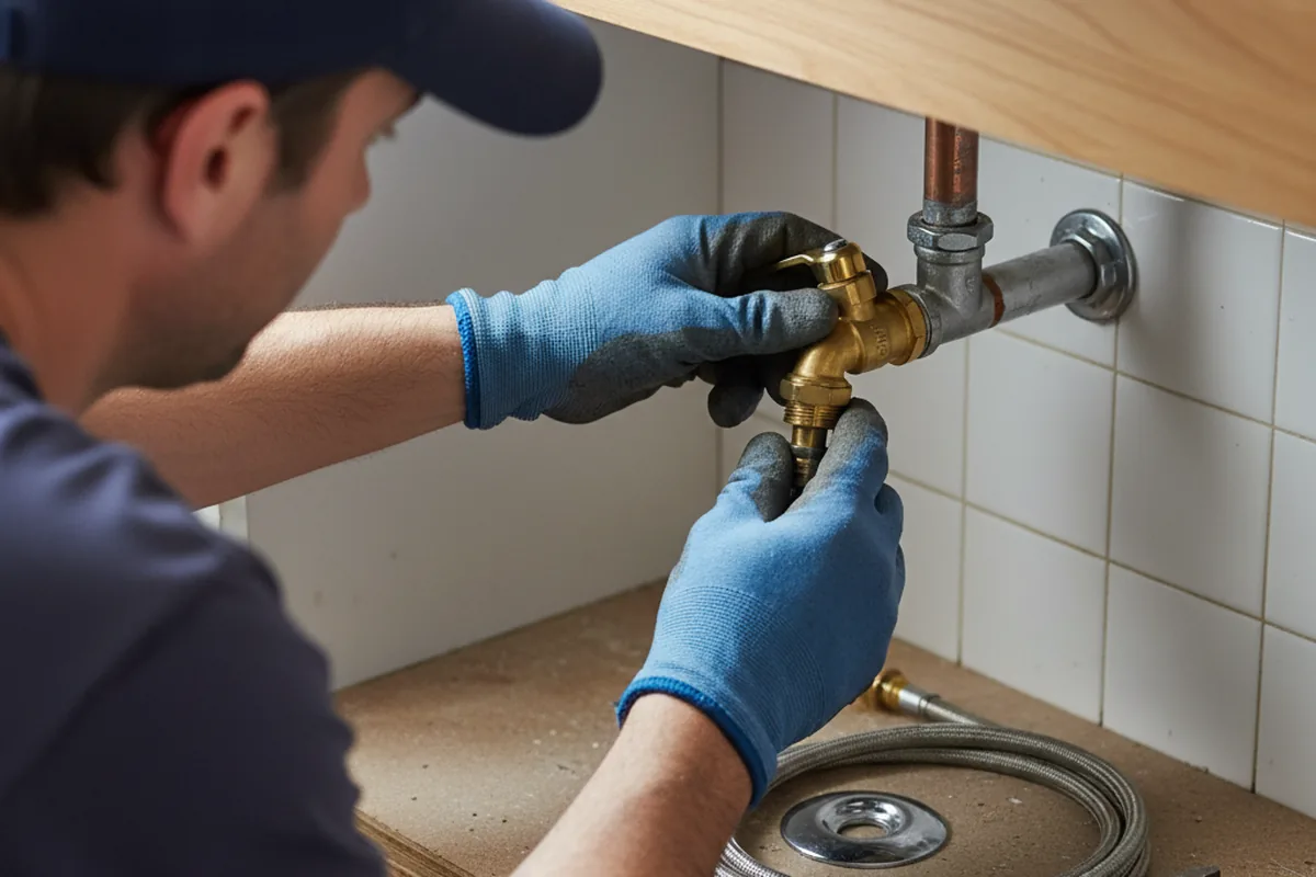 Shutoff valve and fitting work during Emergency Plumbing in Polo